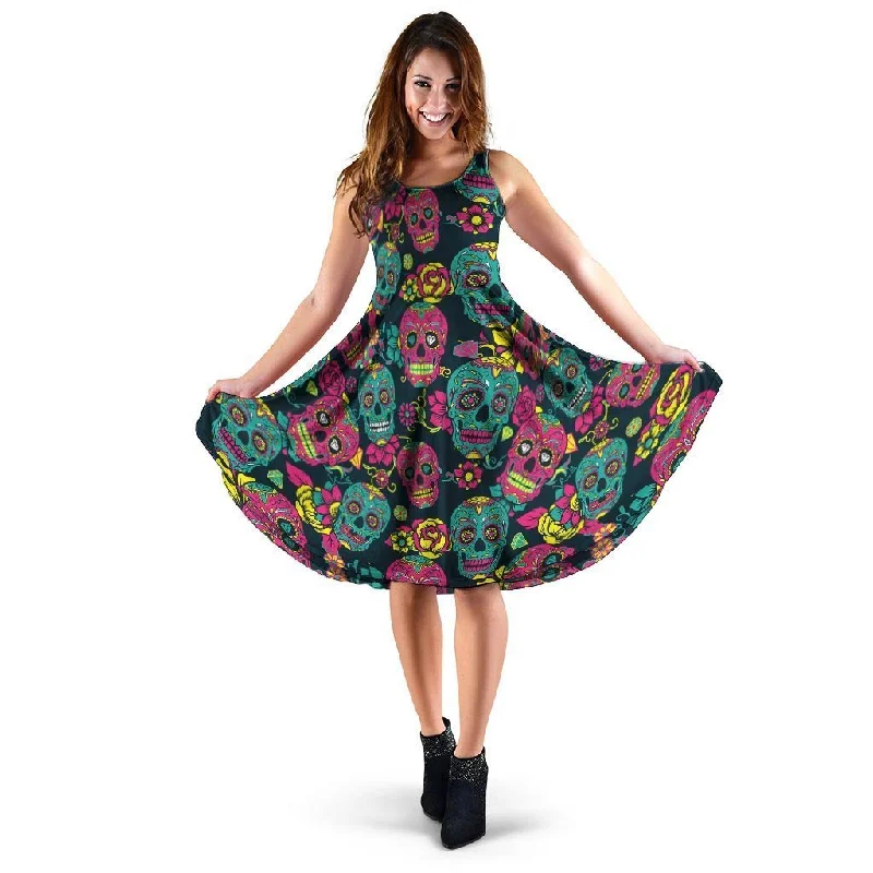 Sugar Skull Print Dress
