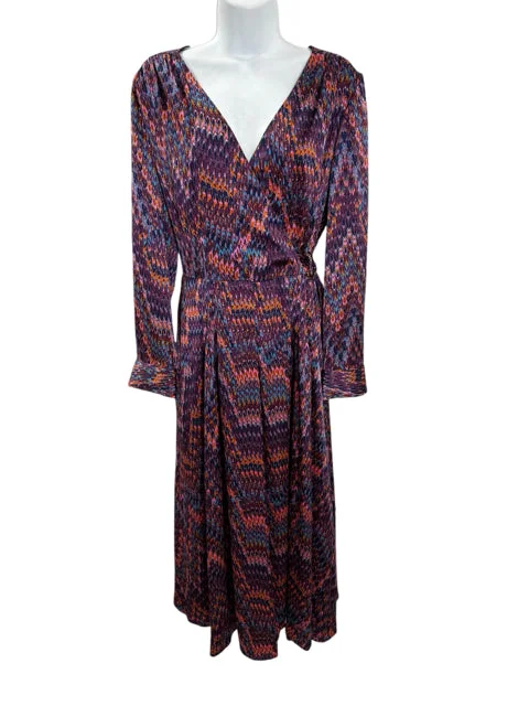 TAHARI Size 12 Purple Print Dress