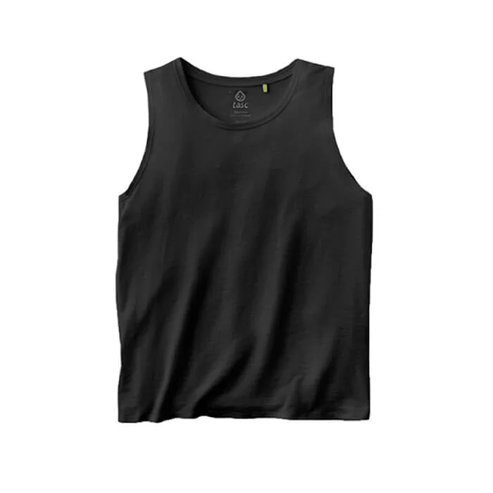 Tasc Womens NOLA Crop Tank Top - Black relaxed fit tank