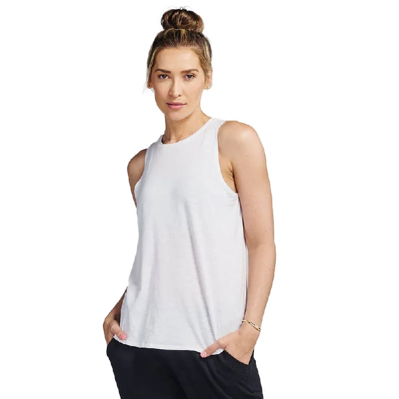Tasc Womens NOLA Tank 2.0 Tank Top - White athletic tank top