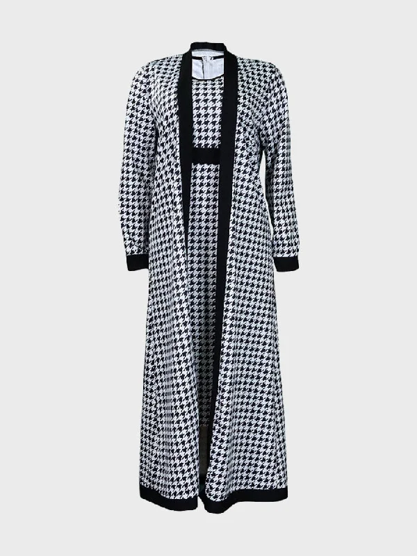 Temperament Printed Vest-Dress Combo