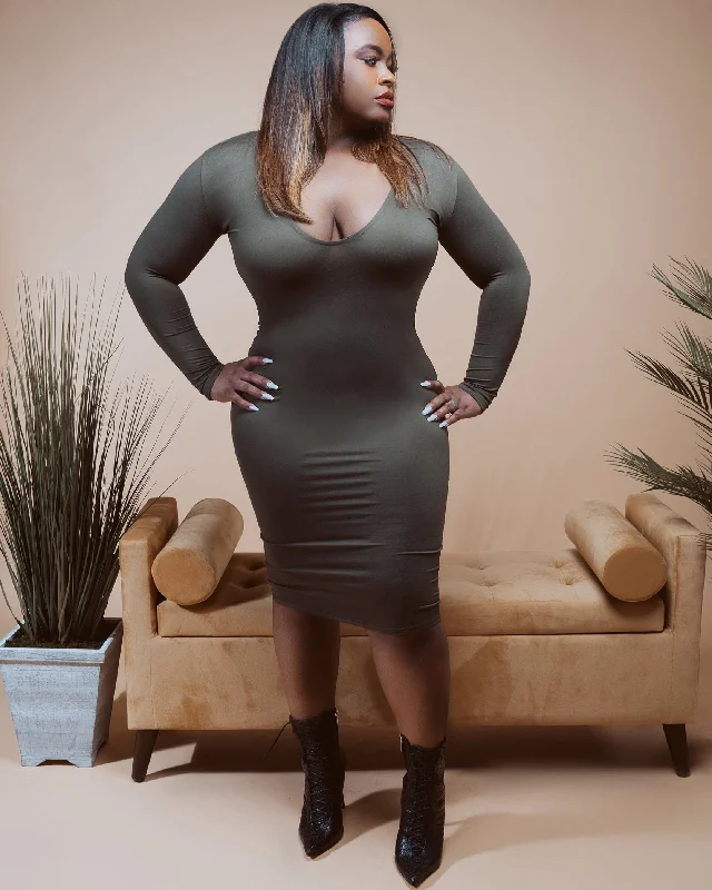 The Plunge Dress - Green