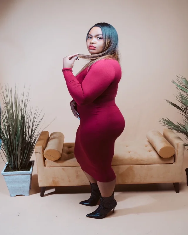 The Plunge Dress - Wine