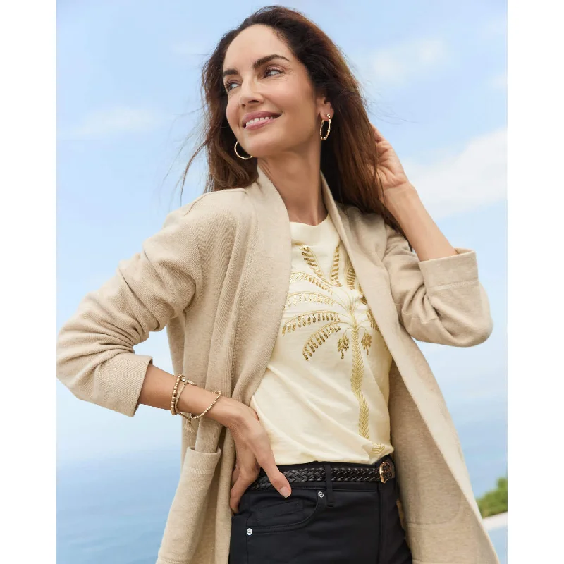 Tommy Bahama Women's Aruba Long Sleeve Open Cardigan - Oatmeal Heather Wool Cardigan Cotton Cardigan Cashmere Cardigan Tommy Bahama Women's Aruba Long Sleeve Open Cardigan - Oatmeal Heather Wool Cardigan Cotton Cardigan Cashmere Cardigan