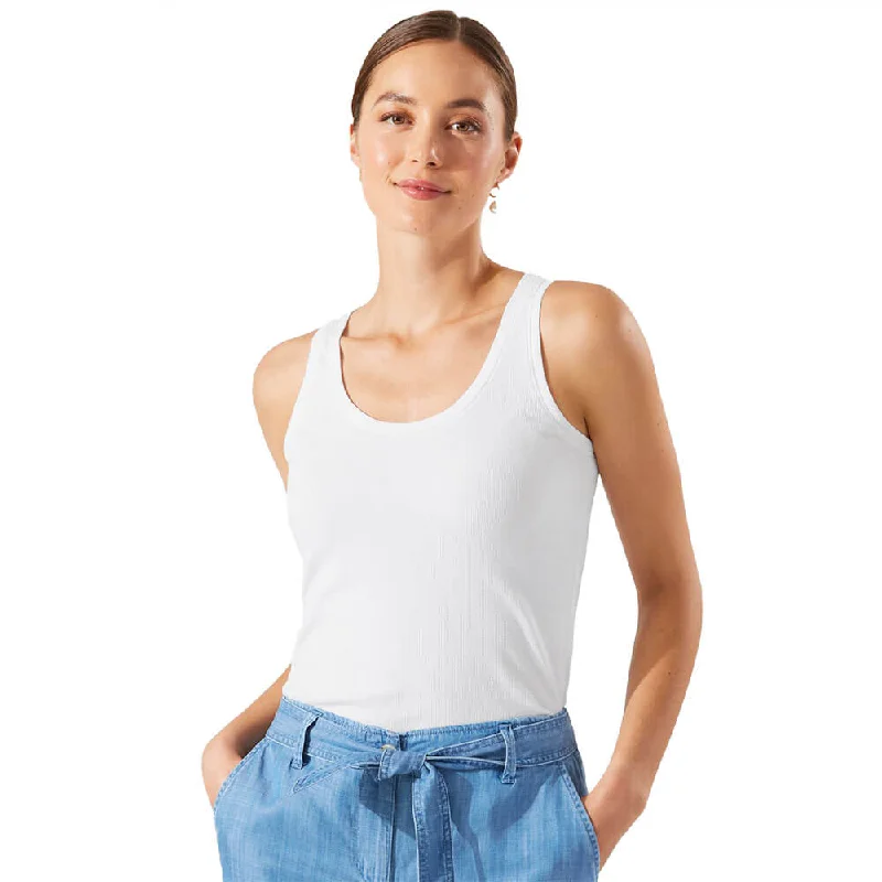 Tommy Bahama Women's New Barrier Bay Rib Tank Top - White* breathable tank top