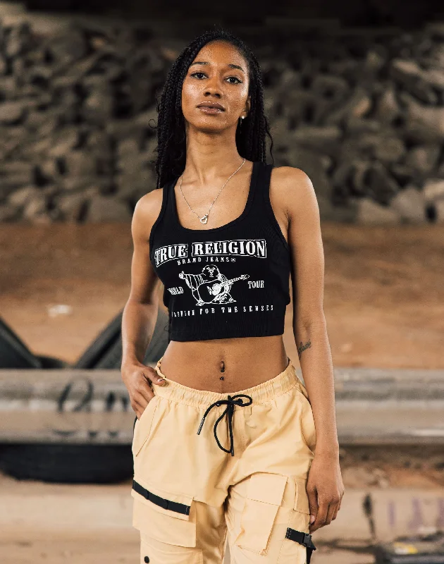 True Religion SRS Logo Crop Tank Top mint tank top