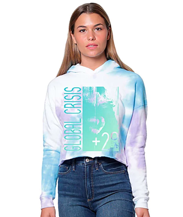 Women's Climate is Real Tie Dye Sweatshirt Hoodie with Hem Drawcord Adjustable Customizable