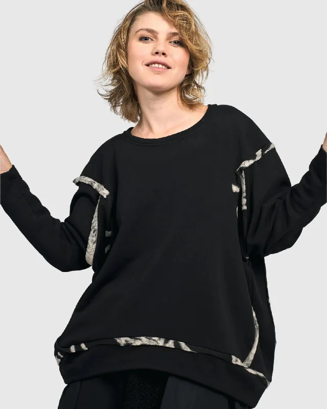 Urban Underground Circle Sweatshirt, Black Hoodie Sweatshirt Pullover