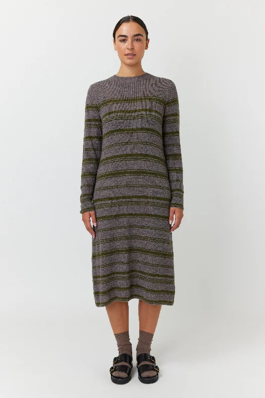Waffle stripe dress