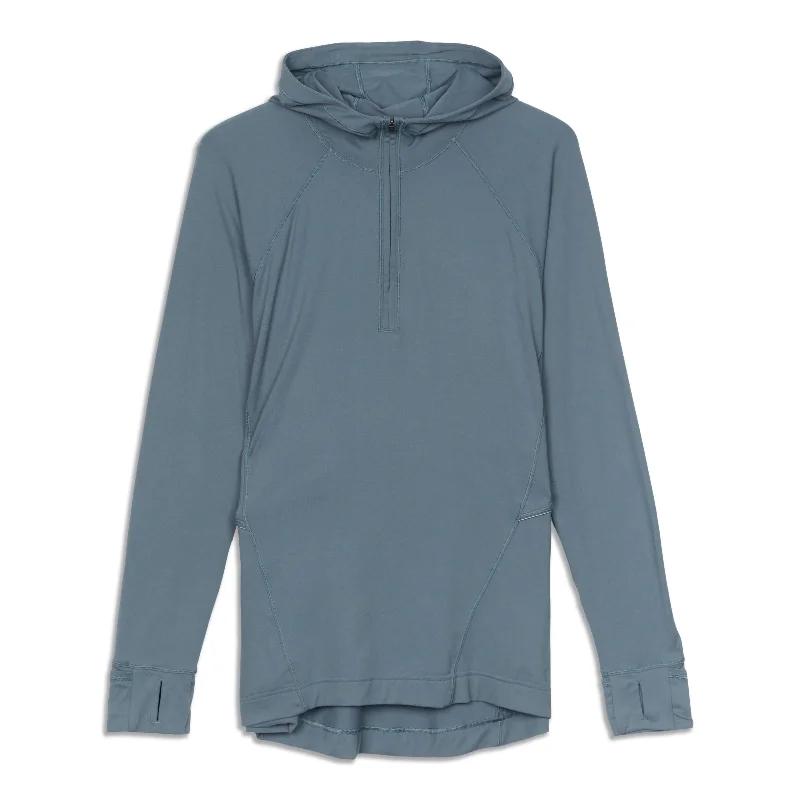 Warm Stabilizer Half Zip Hoodie - Resale Hoodie with Hood Adjustable Protection
