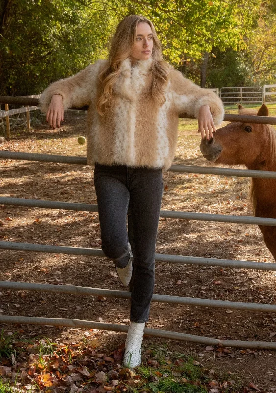 Wild Dreams Faux Fur Coat Double-Layered Poncho