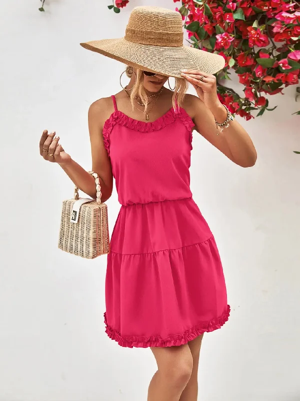 Ruffled Spaghetti Strap Dress