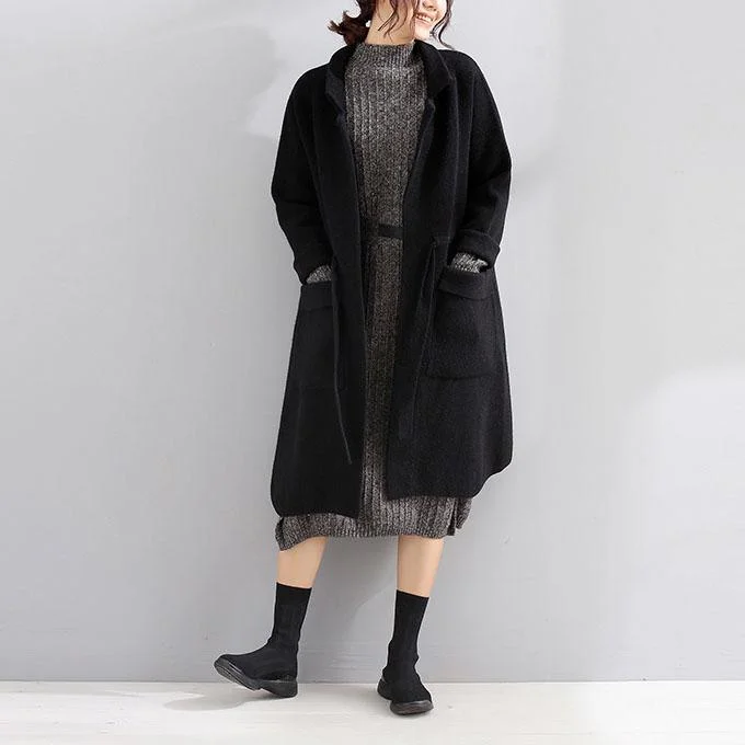 women plus size trench coat fall coats black Square Collar tie waist wool coat Cropped Tweed Jacket women plus size trench coat fall coats black Square Collar tie waist wool coat Cropped Tweed Jacket