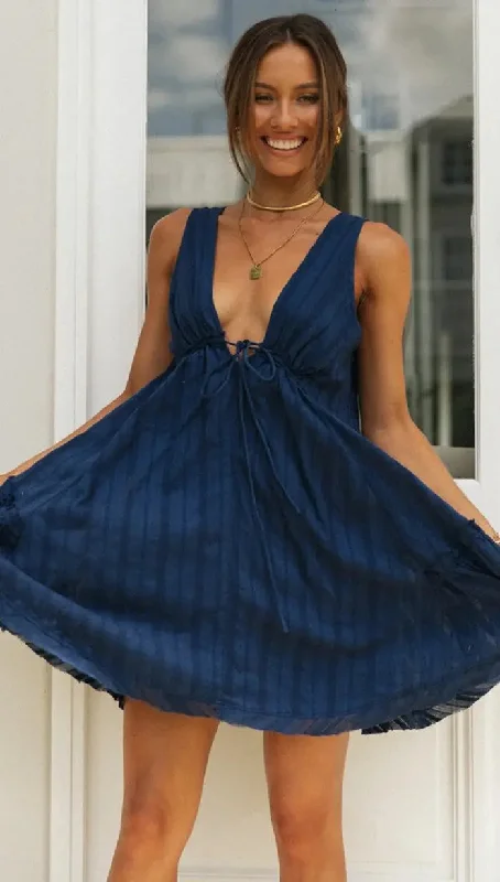 V-Neck Drawstring Irregular Asymmetric Dress