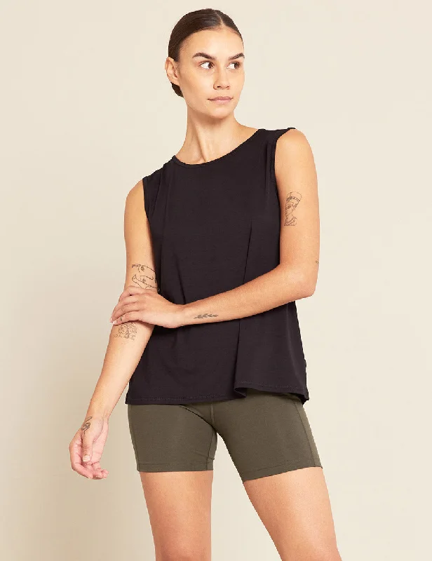 Women's Active Muscle Tank Top - Black activewear tank top