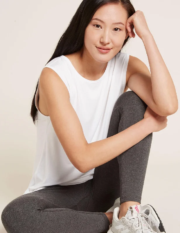 Women's Active Muscle Tank Top - White cozy tank top