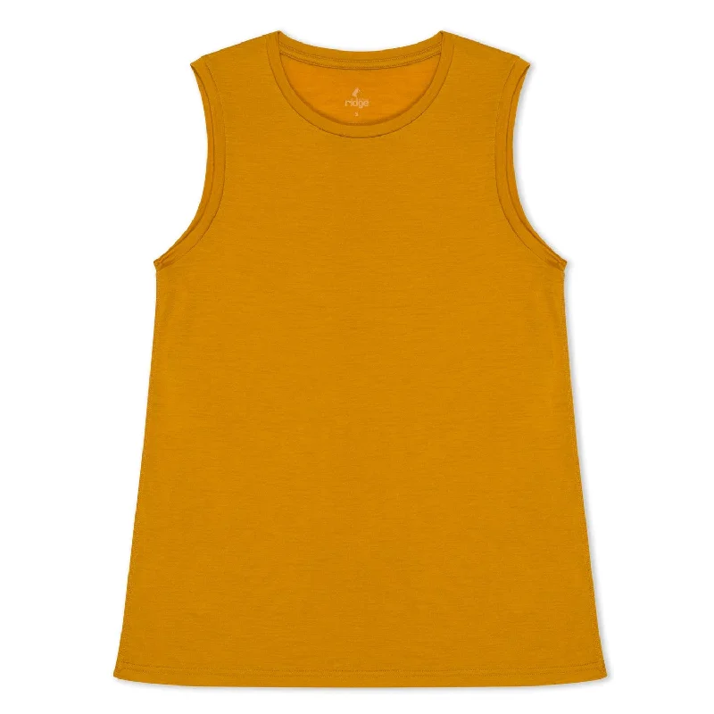 Women's Natural Tencel Merino Wool Tank Top lemon yellow tank