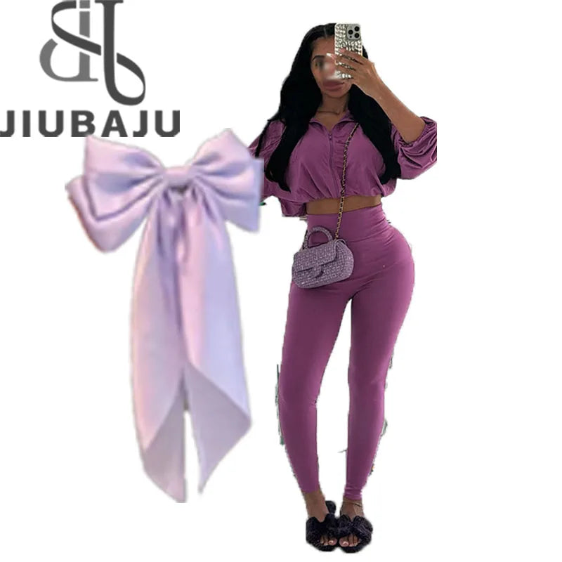 Autumn Casual Women 2 Piece Set + Bow Classic Solid Long Sleeve Drawstring Zip-Up Coats+Slim Pants Female Basic Sporty Outfits Classic Trench Coat Autumn Casual Women 2 Piece Set + Bow Classic Solid Long Sleeve Drawstring Zip-Up Coats+Slim Pants Female Basic Sporty Outfits Classic Trench Coat