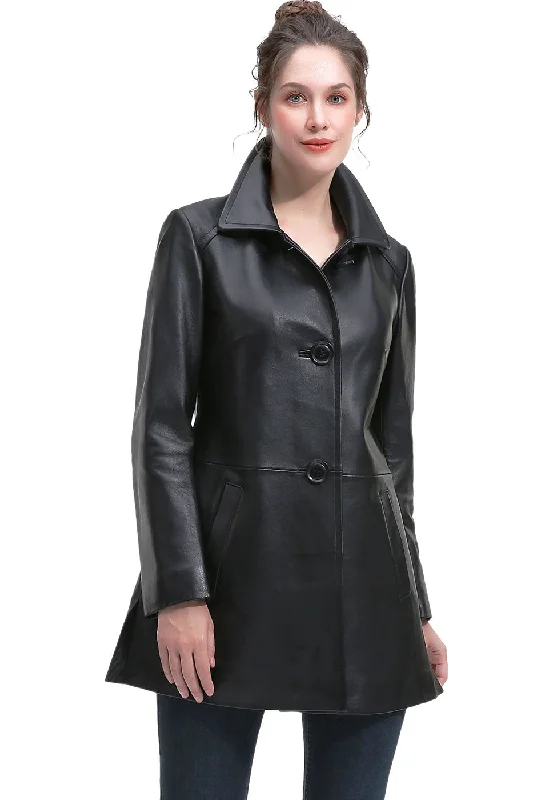 BGSD Women Yeira Lambskin Leather Coat Thick Layered Jacket