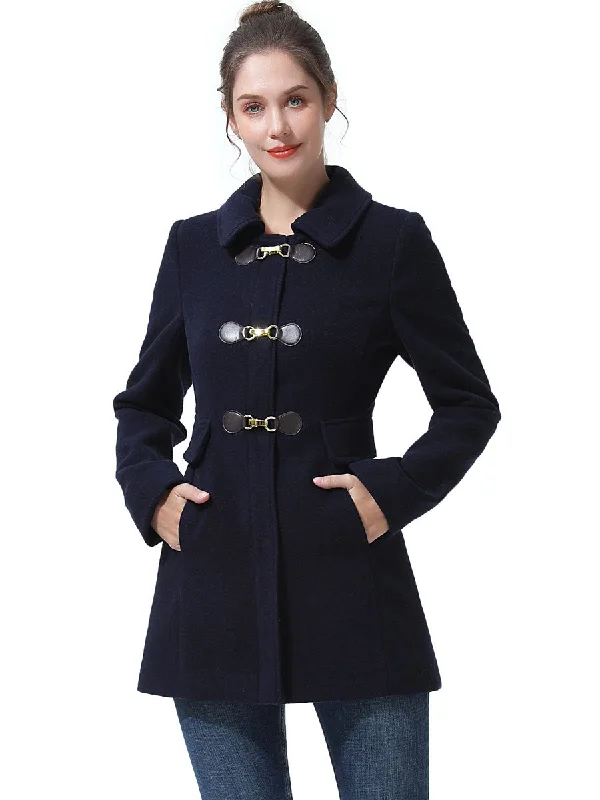 BGSD Women Amy Toggle Wool Coat Reversible Quilted Jacket