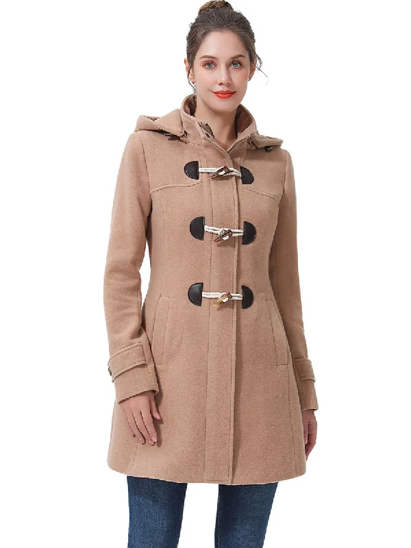 BGSD Women Ava Toggle Hooded Duffle Wool Coat Modern Asymmetric Coat