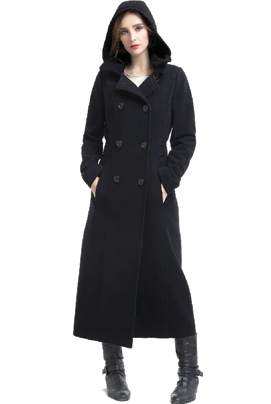 BGSD Women Mariel Wool Hooded Long Coat Casual Open-Front Coat