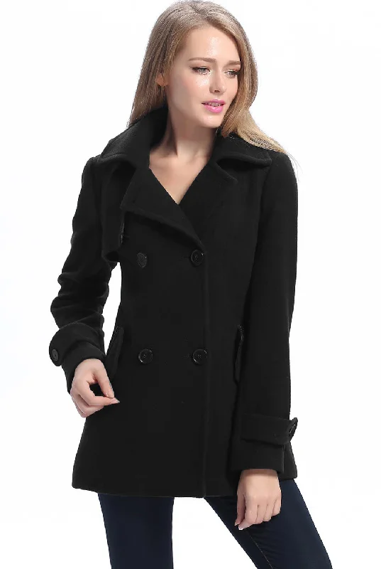 BGSD Women Piper Wool Pea Coat Luxury Cashmere Wrap