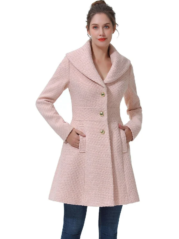 BGSD Women Tia Fit & Flare Boucle Wool Coat Lightweight Utility Jacket