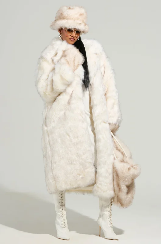 TOASTED MARSHMALLOW FUR COAT Polished Tailored Coat