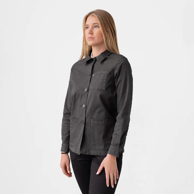 Women's Charcoal Stretch Chore Coat Functional Travel Jacket